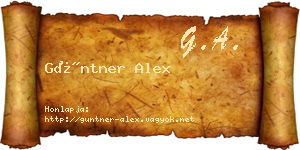 Güntner Alex névjegykártya